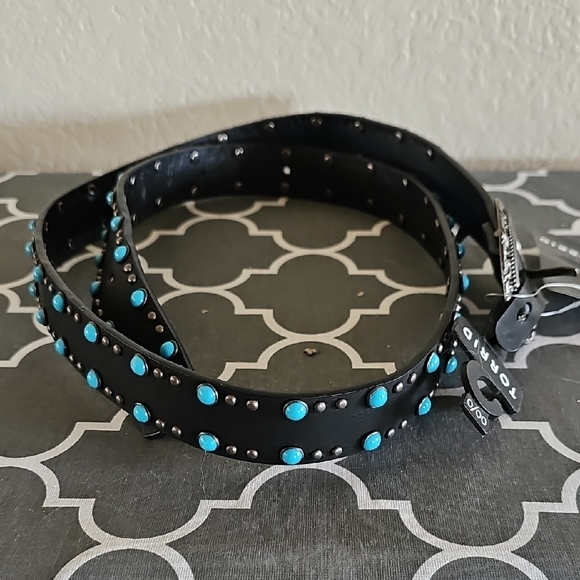 torrid Accessories - Black Belt with Turquoise Studs